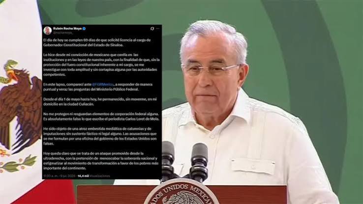 Rocha reaparece en redes; asegura que está en su casa de Culiacán y que no cuenta con protección oficial