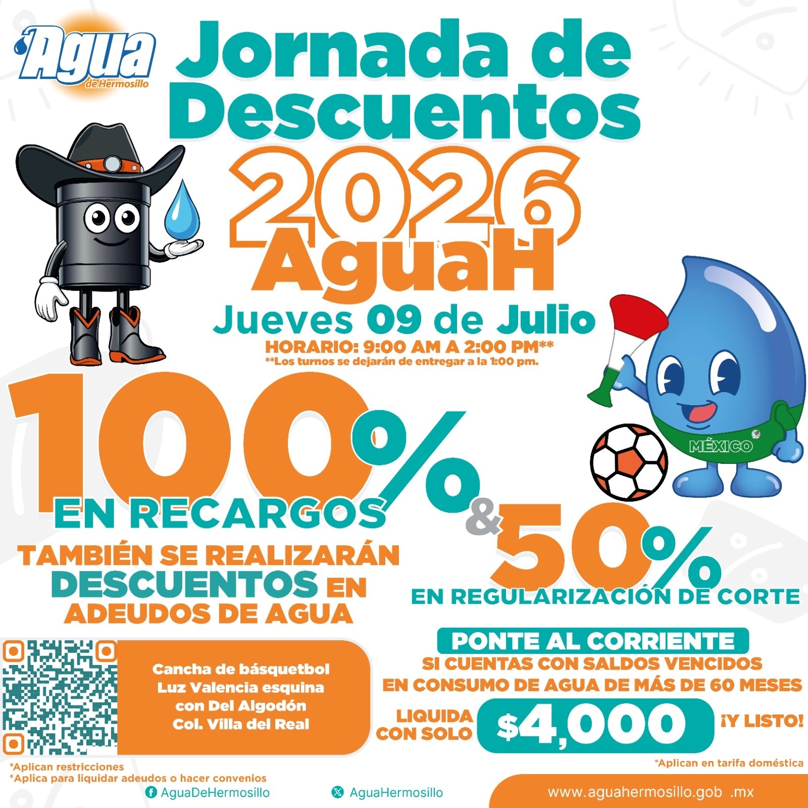 Visitará Villas del Real jornada de descuentos de Agua de Hermosillo