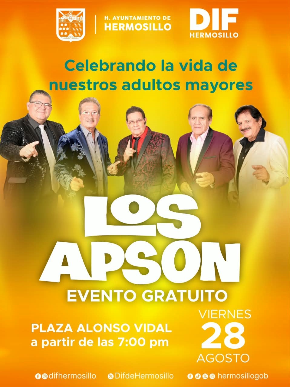 Celebrará este viernes Gobierno Municipal a personas adultas mayores con baile gratuito de Los Apson