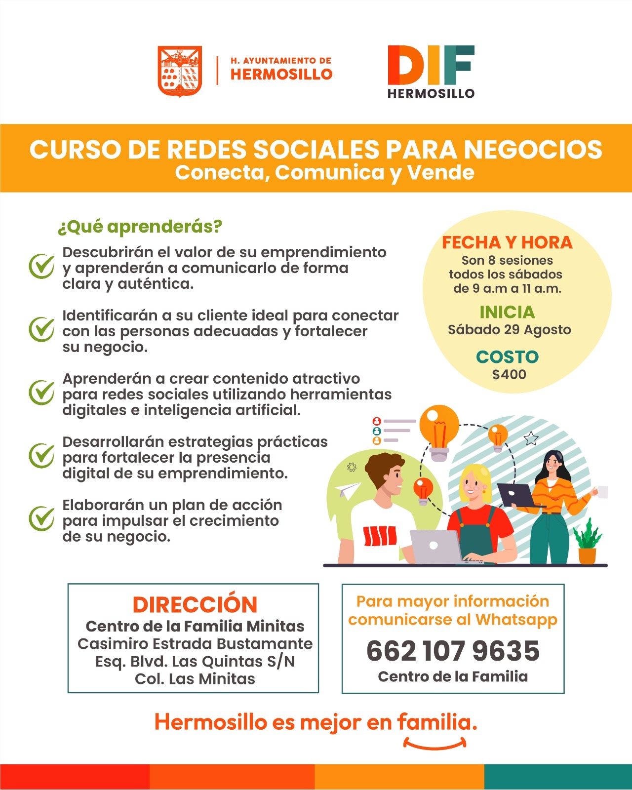 Aprende a manejar redes sociales para negocios con curso de verano de DIF Hermosillo